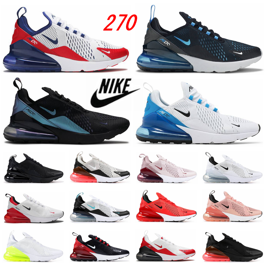 

Nike Max Air 270 Running Shoes Bred 270s Triple Black White Olive Photo Blue Barely Rose Be True Tiger Sports Outdoor Mens Women Sneakers