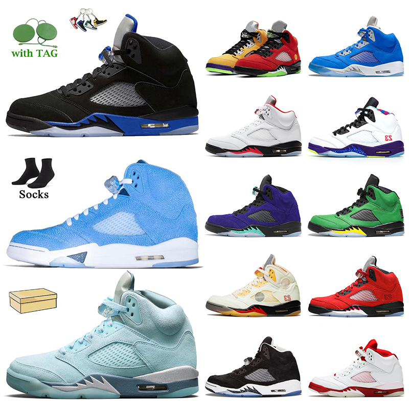 

Top Quality Retro 5s Basketball Shoes Mens Trainers Air Jordan 5 Racer Blue UNC Bluebird Raging Bull Oregon Ducks Florida Gators White Off Sail NIK Designer Sneakers, D27 olympic 40-47