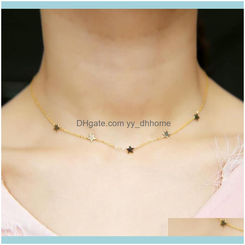 

Chains Necklaces & Pendants Jewelrychains Romantic Star Necklace Minimal Plain Charm Gold Filled 925 Sterling Sier Chain Choker Delicate Nec