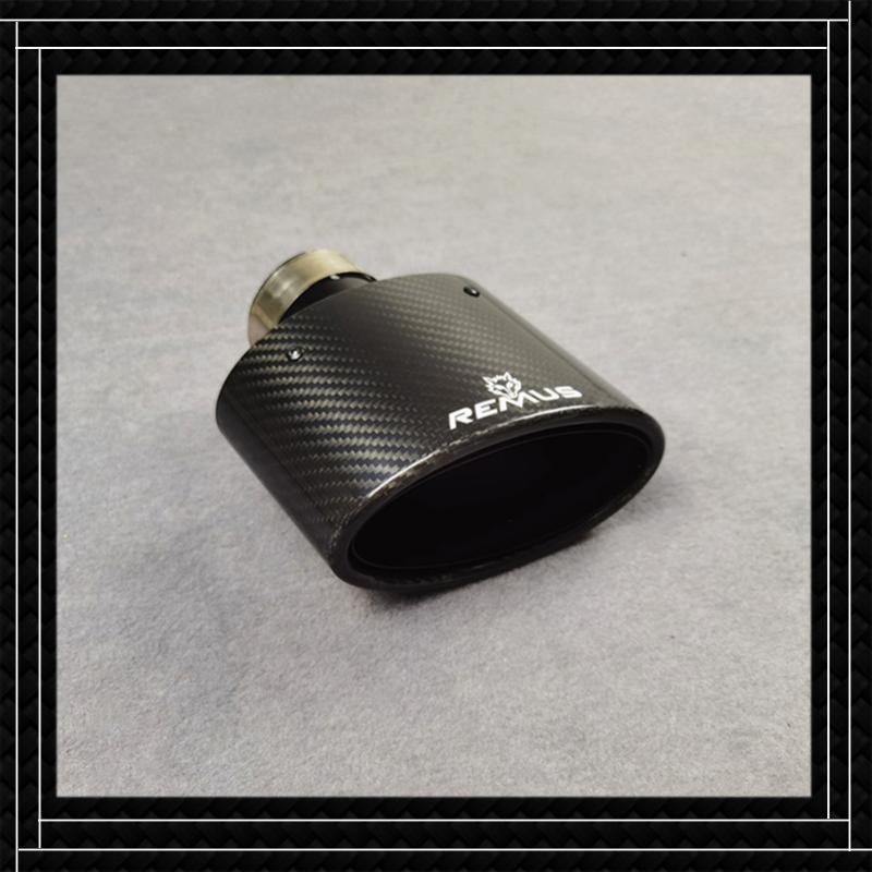 

Piece Car Styling End Pipe Glossy Black Carbon Fiber REMUS Exhaust Universal Stainless Steel Oval Muffler Tip Motorcycle System