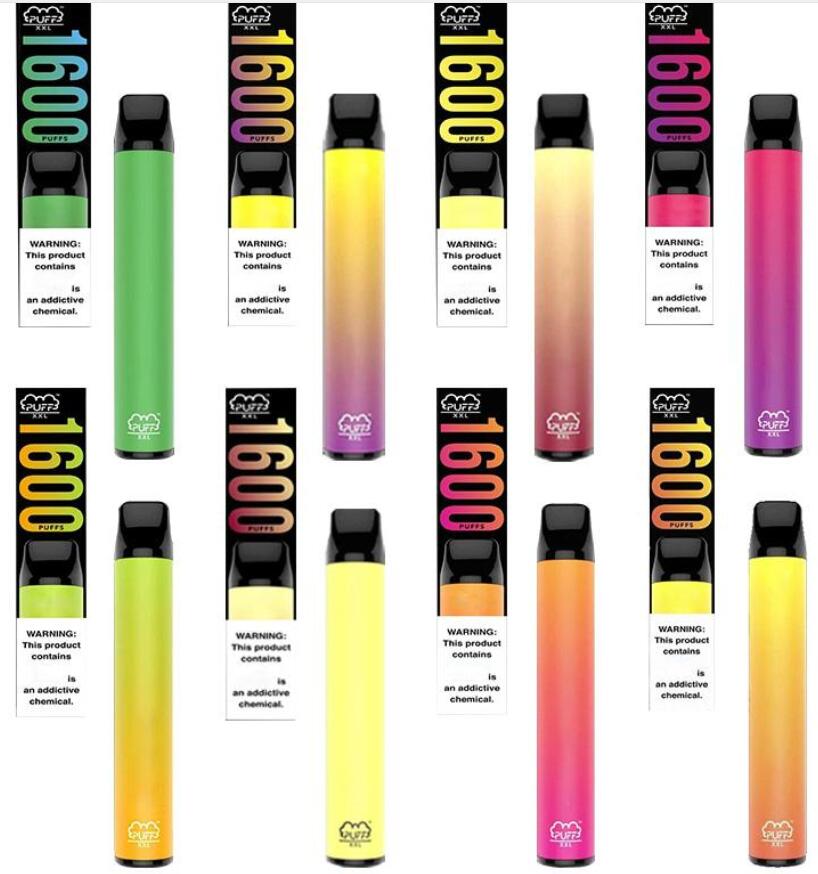 

Newest PUFF XXL E-cigarettes Disposable Vape 5ml Cartridge 1600 puffs Starter Kit Device System Vaporizers empty pods disposabli vapes Elect