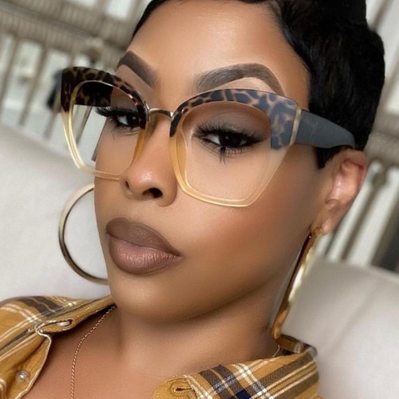 

Sunglasses Women Anti Blue Glasses Frame Cat Eye Eyewear Optics Luxury Prescription Frames Leopard Spectacles