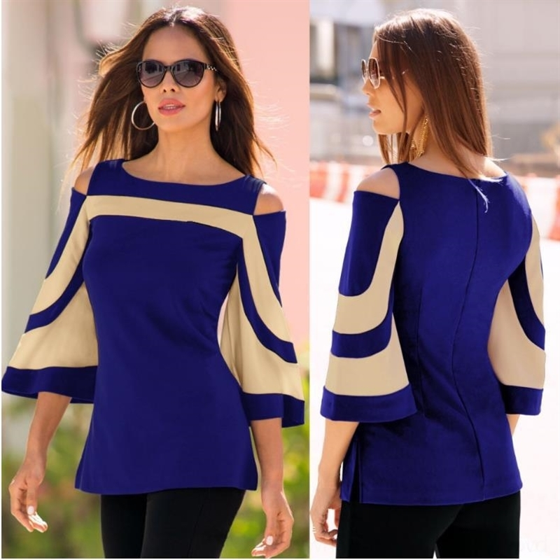 

fpw 2021 newshoulder women's flared sleeve 2021 women's newshoulder flared sleeve t-shirt t-shirt horn horn, White