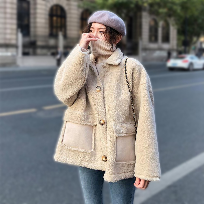 

Women's Fur & Faux Wool wool coat of cotton 6BMS, 1# shoe box