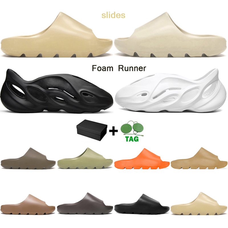 

yeezy slipper slides Foam Runner men women slippers Desert Sand Bone Core Soot Earth Brown triple white black outdoor sports sandals with box eur 36-45