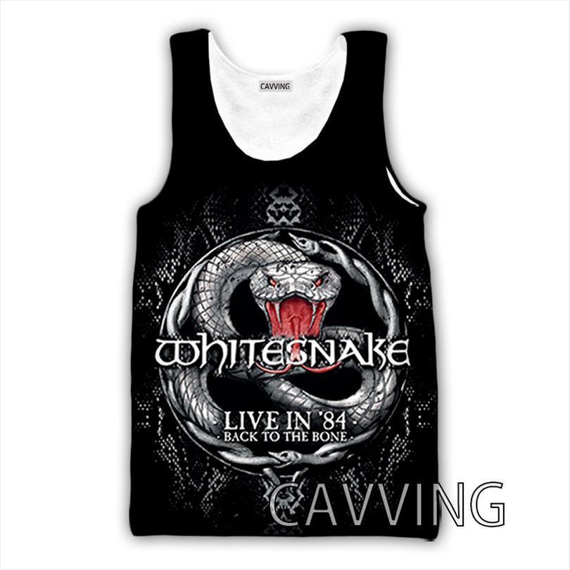 

3d printed whitesnake band tank harajuku vest summer undershirt shirts streetwear for men women, White;black