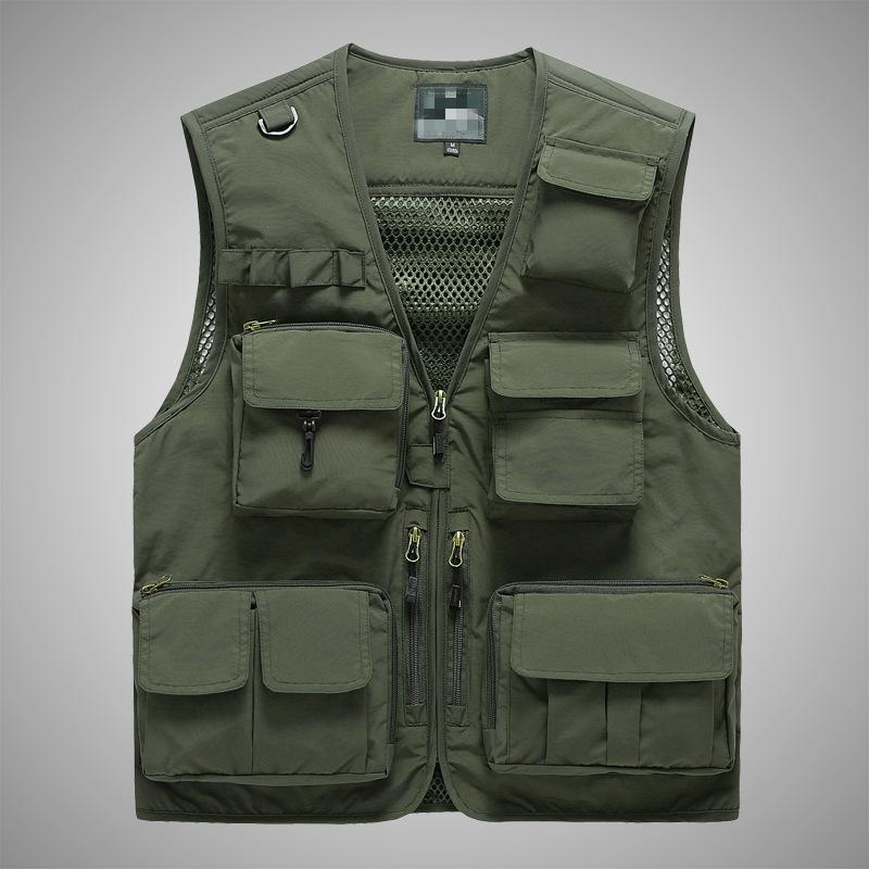 

Summer Multi-pocket Men Army Green Tactical Vest Outdoor Casual Sportswear Sleeveless Fishing Hunting Male 5xl 6xl 7xl Men's Vests, Khaki