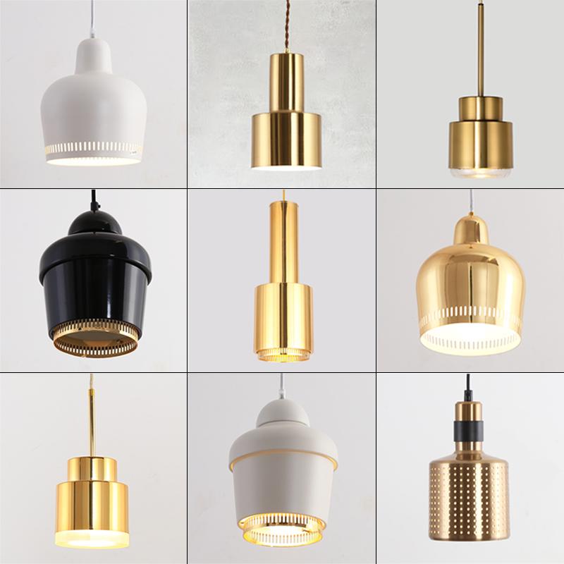 

Denmark Nordic Artek Finnish Alvar Aalto Admiralty Bell Pendant Lights Bedroom Metal Luster LED Lamp Dining Room Bar De Fixtures Lamps