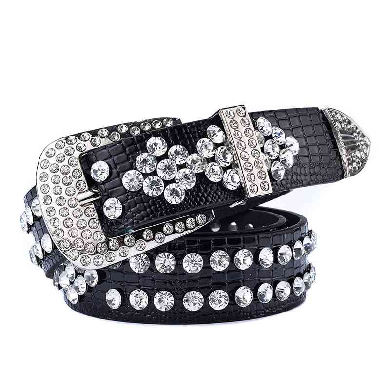

Designer belts 2023 New fashion luxury handmade diamond wide Jeans Belt women's decorative black belt factory outlet