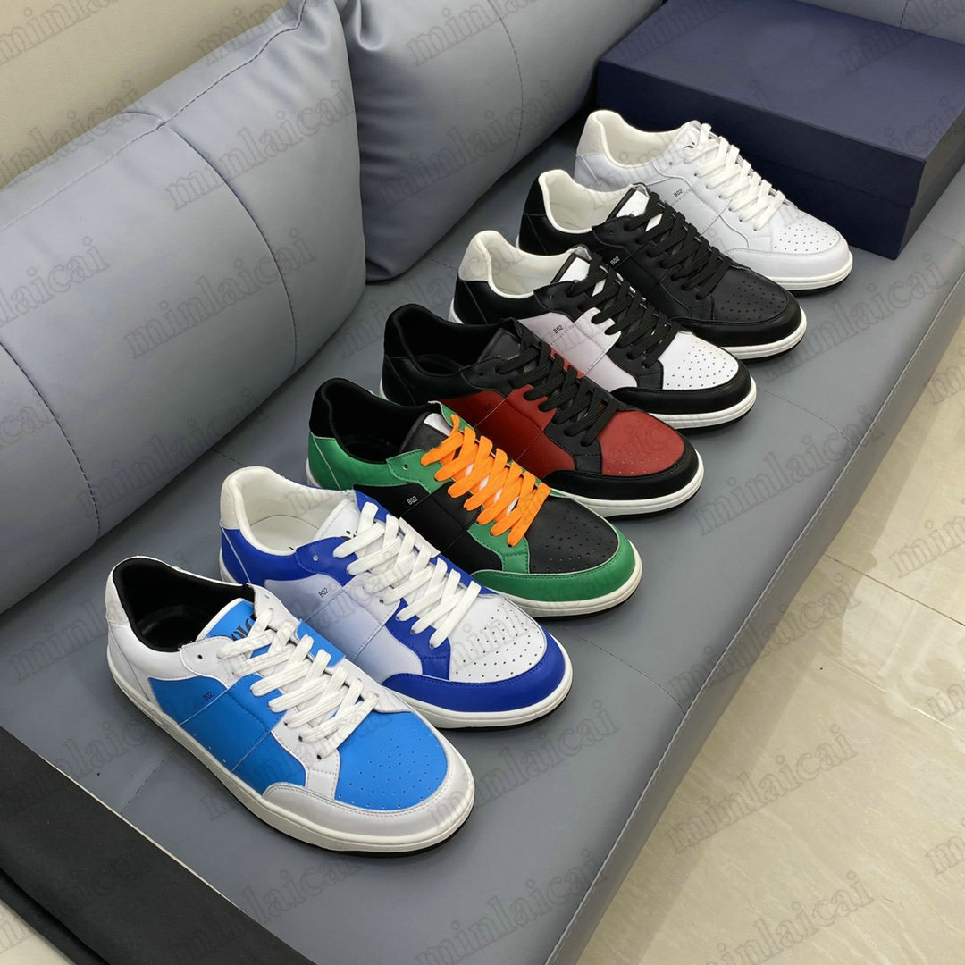 

Homme B02 Low Top Casual Shoes Trainer Sneakers Mens Multicolor Calfskin Leather Designer Luxurys Brand Rubber Soles Runner Sneaker, Customize