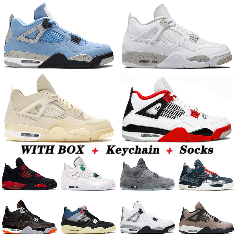 

Top Quality 2021 Retro Basketball Shoes 4 4s IV White Oreo Jumpman Sail Off Mens Women Kaws Grey Outdoor Sneakers EUR 36-47