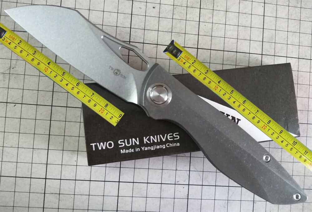 

TwoSun Knives Outdoor 14C28N TC4 Titanium Front Open Pocket Knife TS270