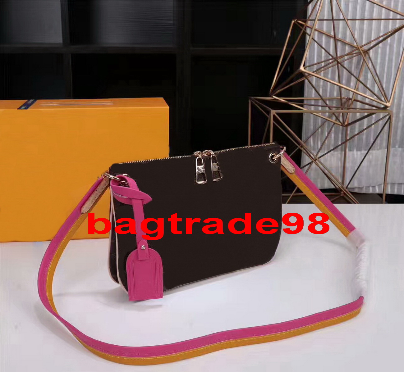 

Women Real Leather High Quality Handbags Totes Bag M44053 Shoulder Bags CX#41 Cross Body Wallets Straps, Color a : don't choose this color