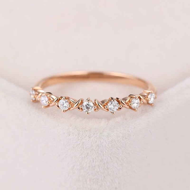 

Cluster Rings Wedding Ring For Women Euramerican Fashion Zircon Rose Gold Color Engagement Party Finger Gifts Jewelry KBR297, Golden;silver