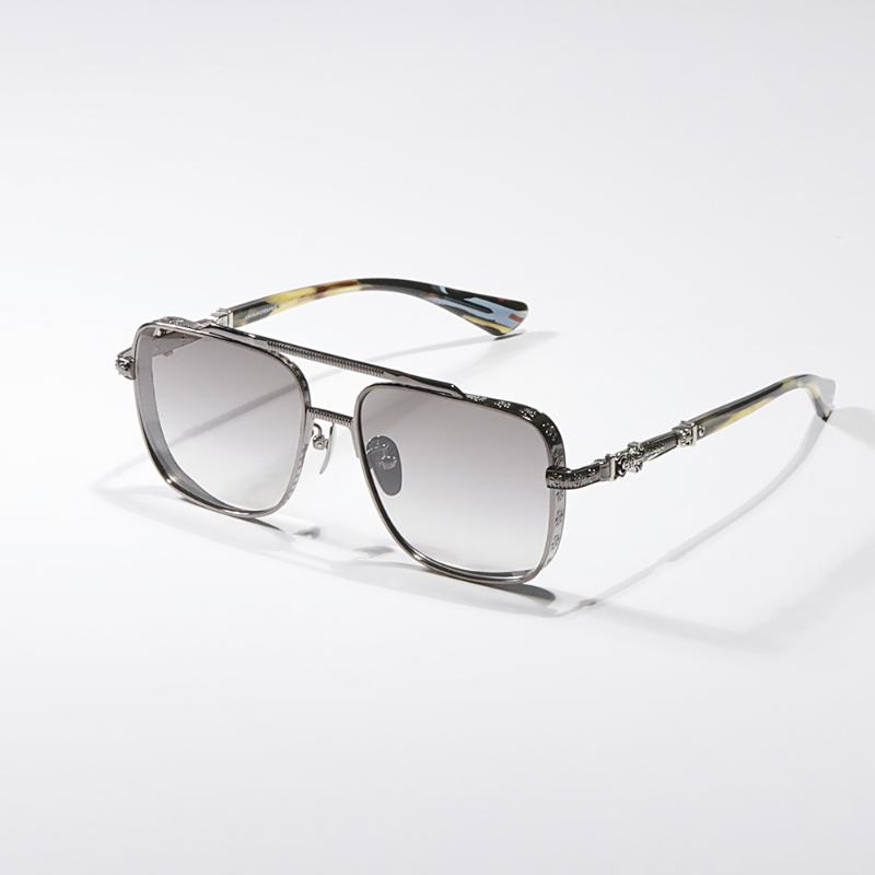 Sunglasses Style High Quality Chrome Titanium Large Oversize Frame Vintage Men's Hearts Square Women's Retro Glass CH8012