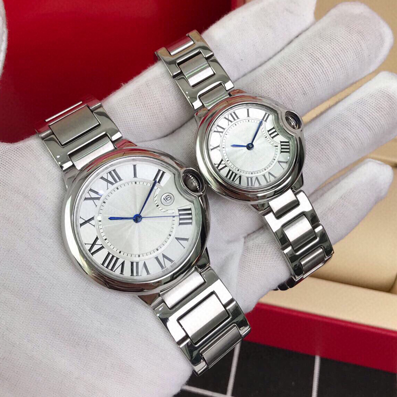 

Top Luxury Mens Womens Watches Full Stainless Steel Quartz Fashion Classic Blue Designer Wristwatches Ultra-thin Montres De Luxe Gift, Extra shipping fee