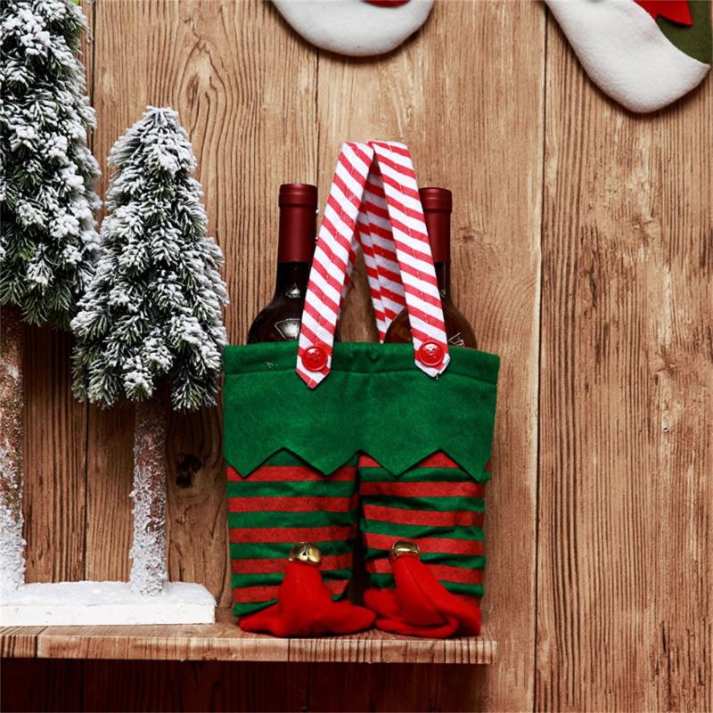 

Christmas Decorations Stocking Sack Xmas Gift Candy Bag Santa Claus Pants Bags Wedding Candys Holders Creativity Design Noel Decoration 2021