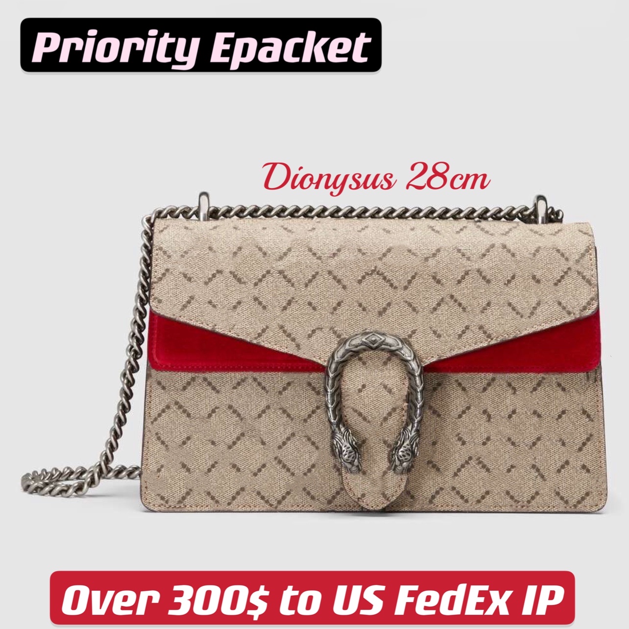 

Women Dionysus 28cm Small Shoulder Bag Heavy Chain On Point Coated Canvas Inner Suede Excellent Craftsmanship, Black