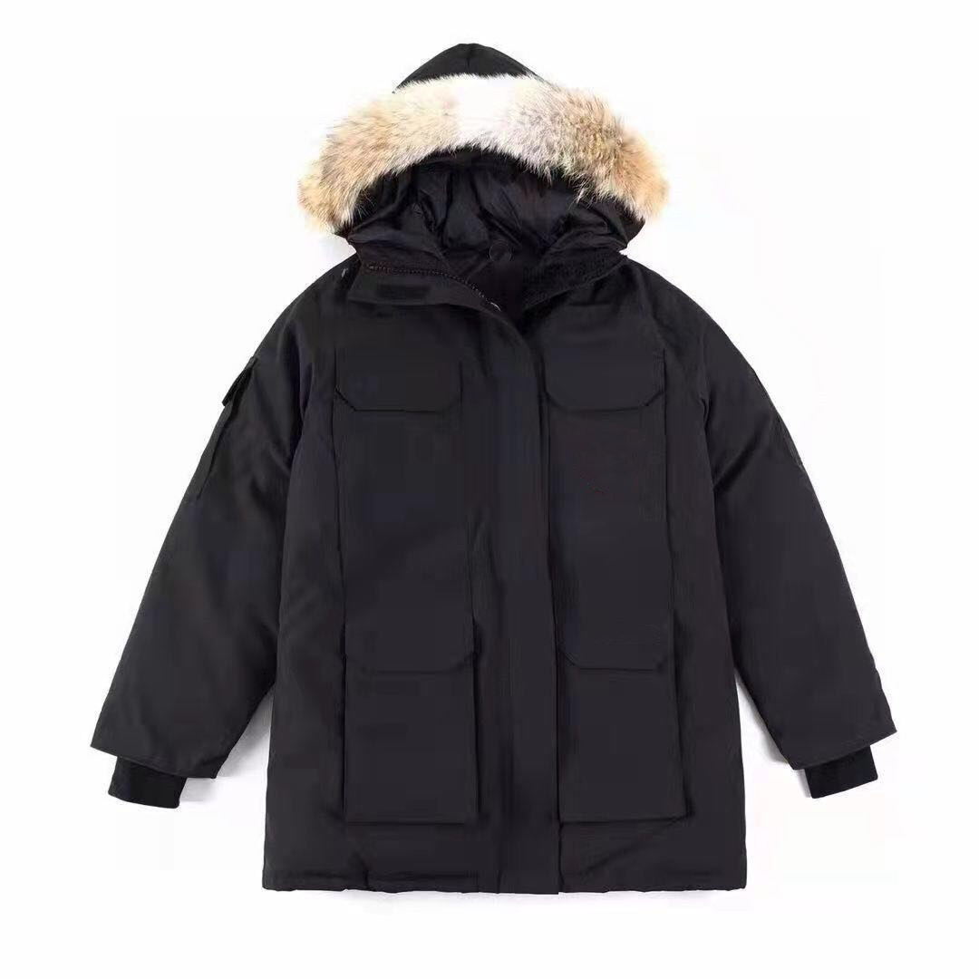 Top designer men's down jacket winter parka coat real wolf fur collar white duck fashion trend clothing Canada goose men and women big fur l