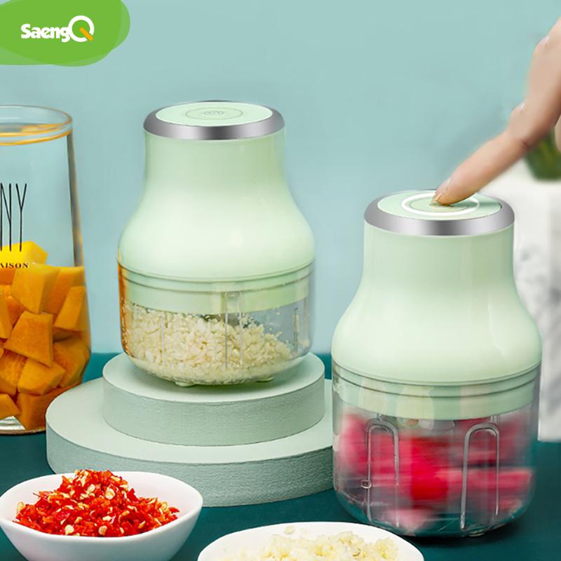 

Food Mixers SaengQ Mini Electric Garlic Masher Chopper USB Charging Ginger Machine Meat Vegetable Crusher Kitchen Tool