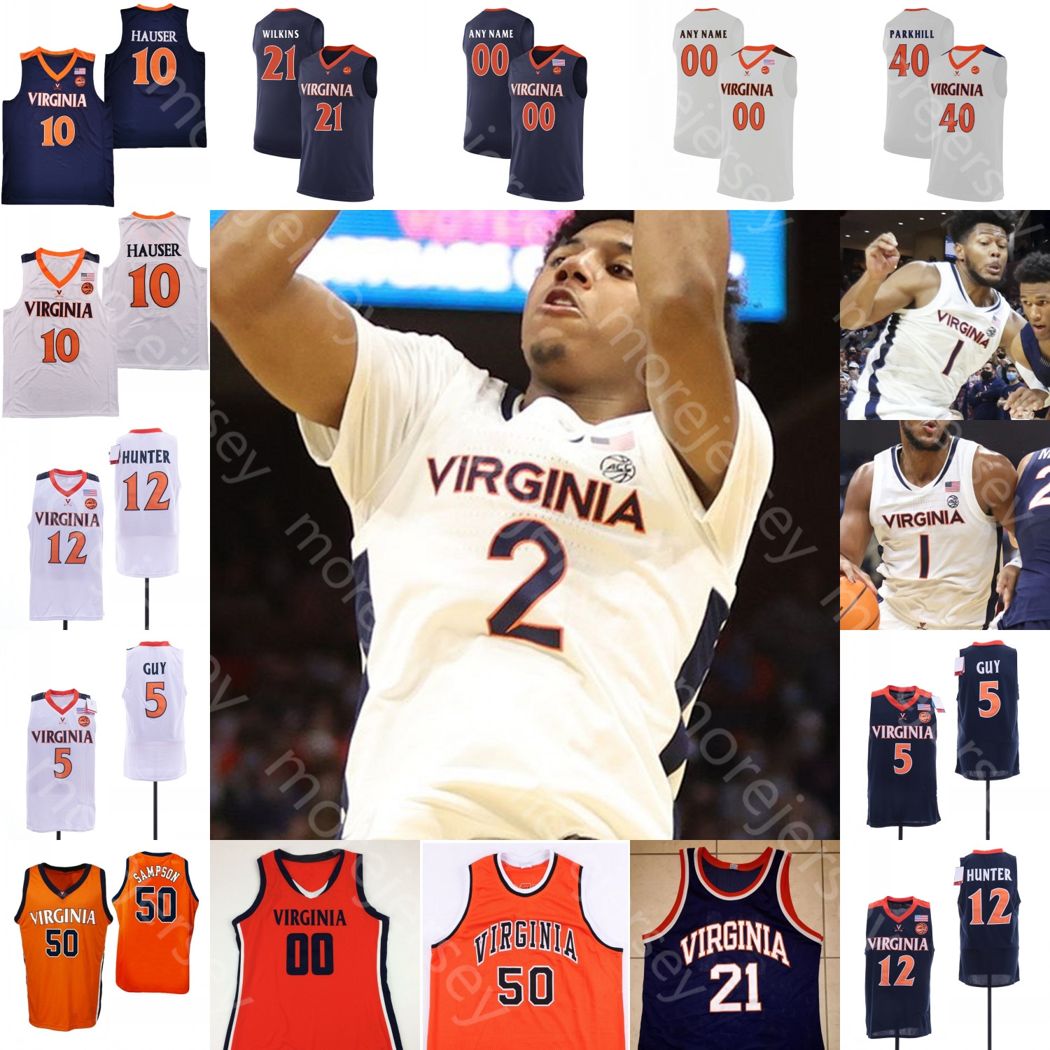 

Virginia Basketball Jersey NCAA College Clark Reece Beekman Kadin Shedrick Jayden Gardner Armaan Franklin Taine Murray Chase Coleman Milicic Jr. Nixon Poindexter, 2021 white