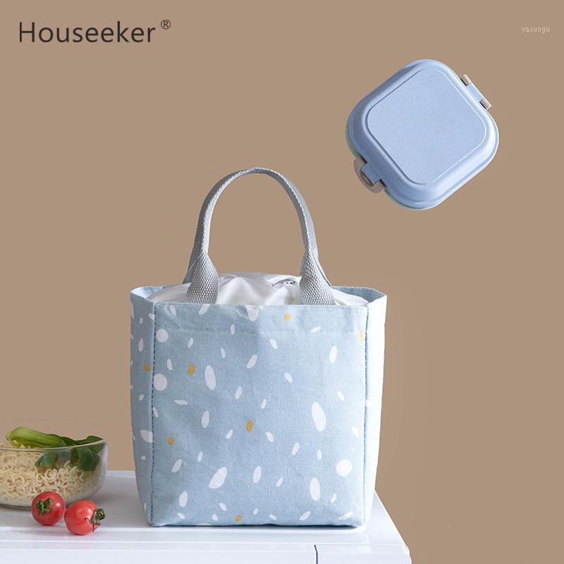 

Storage Bags Portable Insulated Lunch Bag Drawstring Oxford Cloth Cooler Ice Pack For Kids Women Work Picnic Or Travel