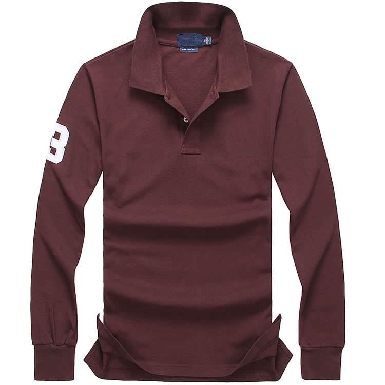 

2022SAmerican Shirt Long Sleeve Big Horse Embroidery Pearl Cotton Loose Large Casual Men's T-Shirt PQTG