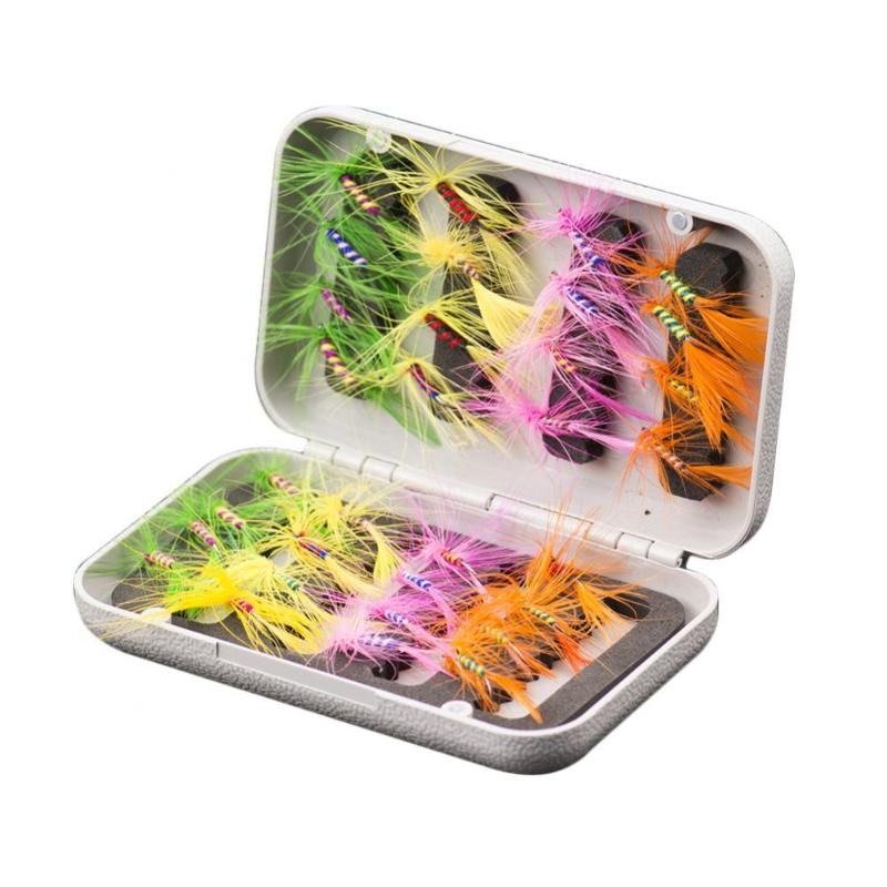 

Fishing Hooks 40% 32Pcs Various Dry Flies Tackle Trout Salmon Lure Baits With Hook Box