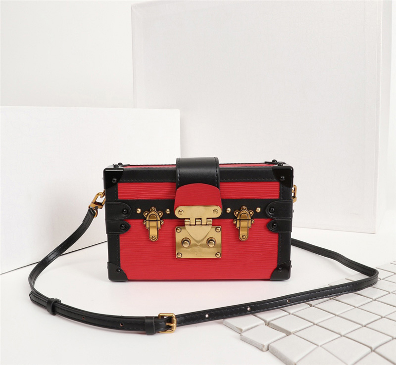 

luxury designer brand fun fashion box bag multi color high quality women's Single Shoulder MessengerBag, Black