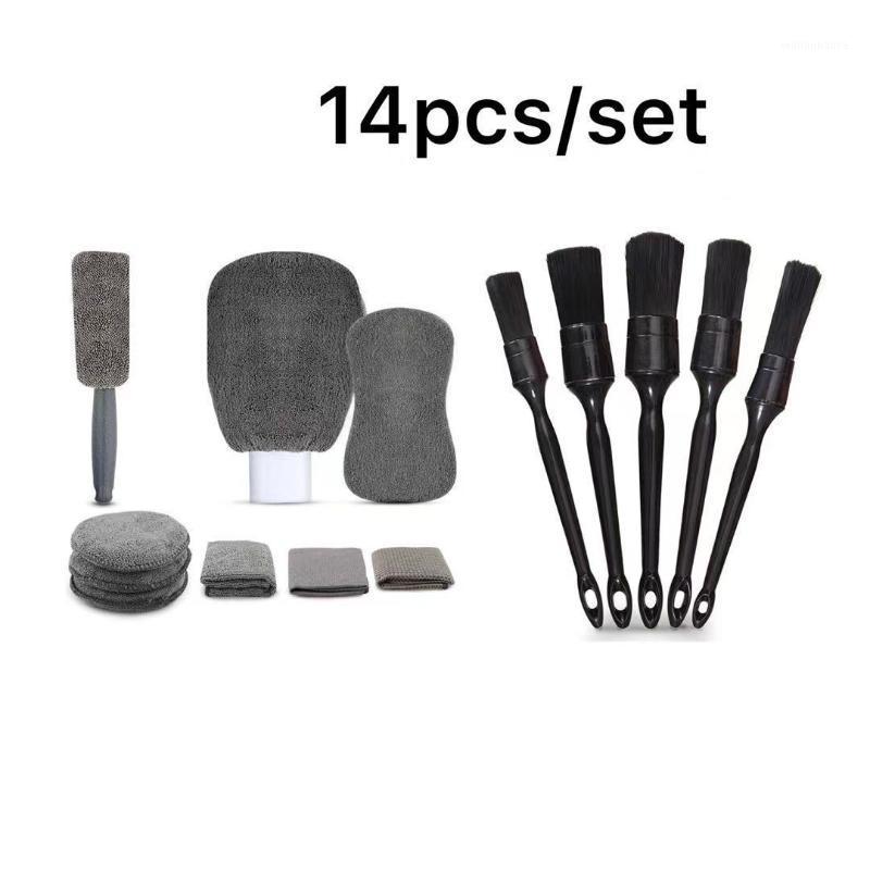 

Car Sponge 14Pcs/Set Detailing Brush Microfiber Towels For Wheel Rim Tire Cleaning Washing
