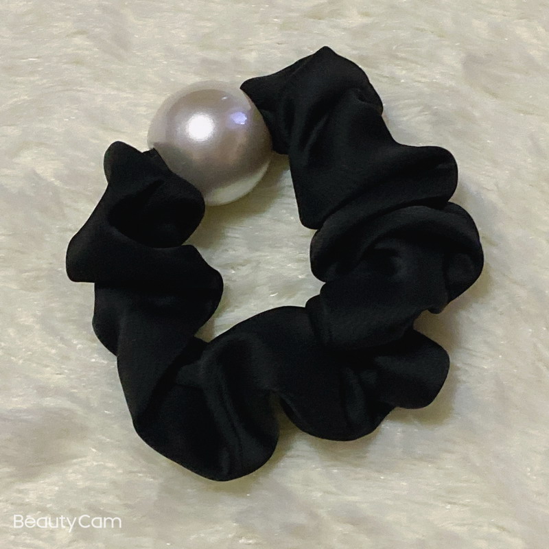 

Fashion black silk rubber band pearl hair rope head ring for Ladies collection vogue headdress suit for counter vip gifts