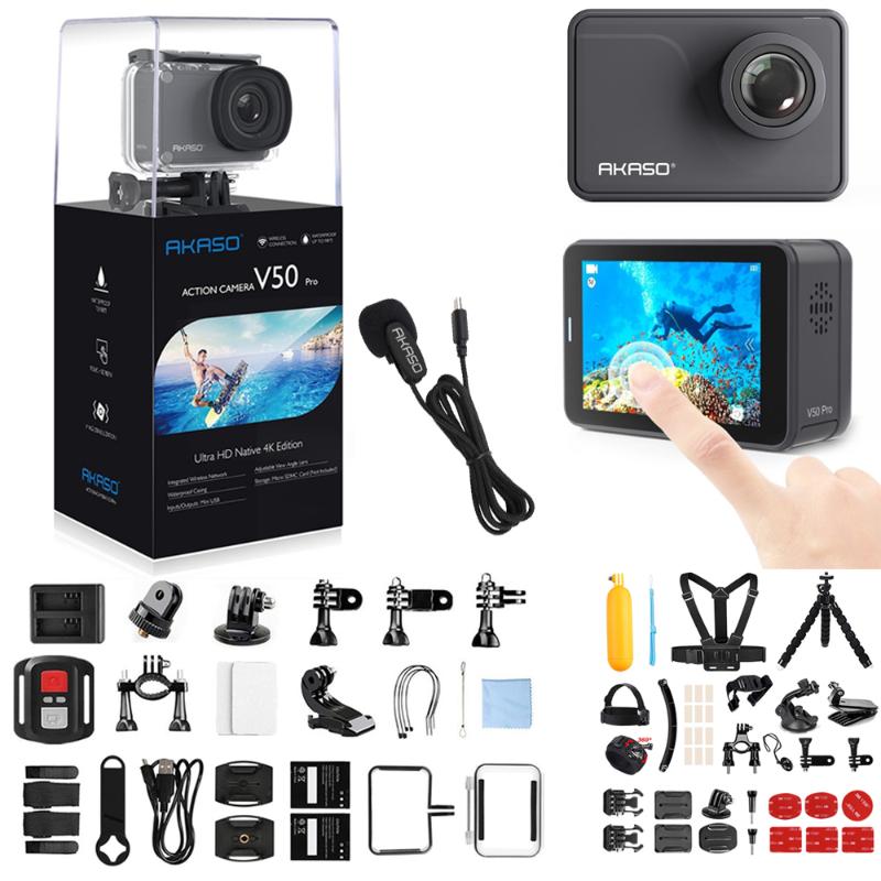 

Telescopes AKASO V50 PRO 4K 30fps 20MP WIFI Action Camera With ELS Touch Screen Outdoor Extrems Sport Cam View Angle 30m Waterproof