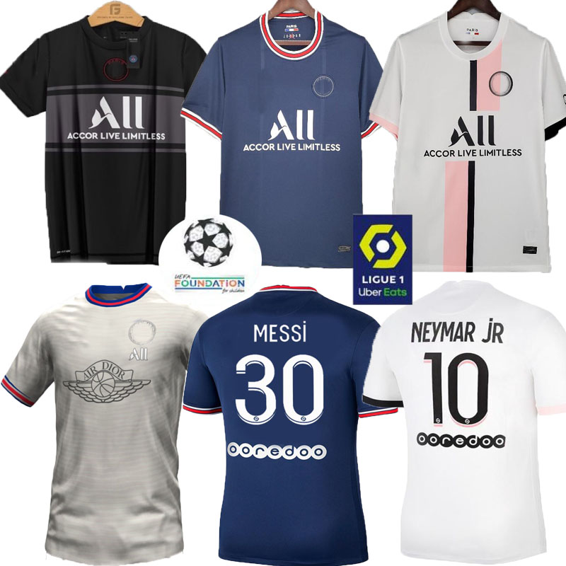 

PSG,, soccer Jersey HOME AWAY THIRD Blue white gray black 21 22 30 MESSI SERGIO RAMOS MBAPPE MARQUINHOS AIR DIOR 2021 2022 Football shirt ca, Black;yellow