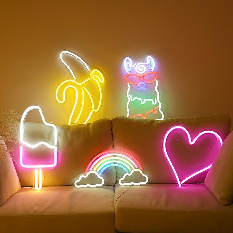 

Night Lights Led Creative Neon Light Love Modeling Lamp Living Room Bedroom Wall Hanging Decoration Party Holiday Lighting USB