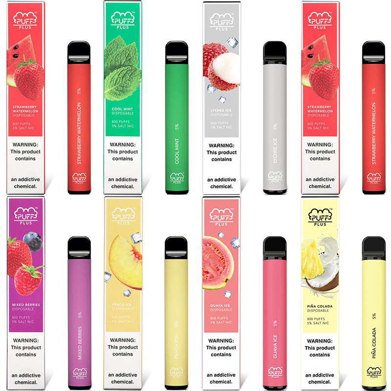 

Hotsale Australia Puff Bar Plus Disposable Vape Pen cigarettes mix flavors Kits 800 Puffs 550mAh Battery 3.2ML Vapor Pod Device Puffbars Vapes