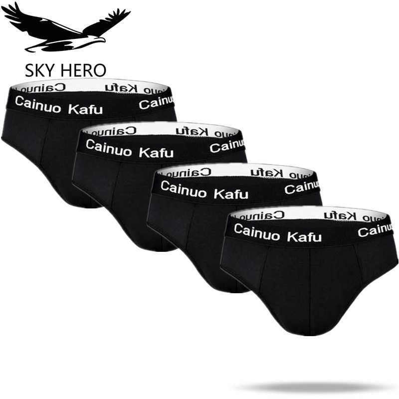 

4pcs/Lot Men's Panties Briefs Underwear Underpants for Man Male Underpanties Slip Sexy Thin Bamboo Fiber Bikini Hombre Brand 210707, Navy blue