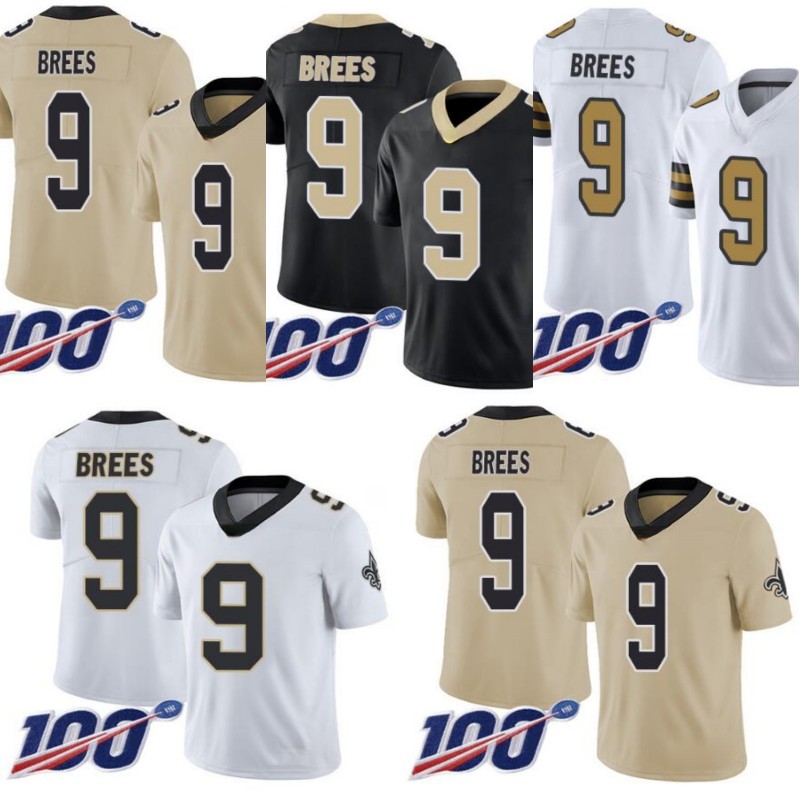 

New Orleans Saints Men #9 Drew Brees Women Youth 100th Jersey, Black;red