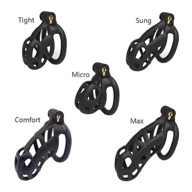 Resin Male Chastity Device Cobra Cock Cage With 4 Penis Ring Sleeve Lock Bondage Belt Fetish Sex Toy For Men-image-745291623