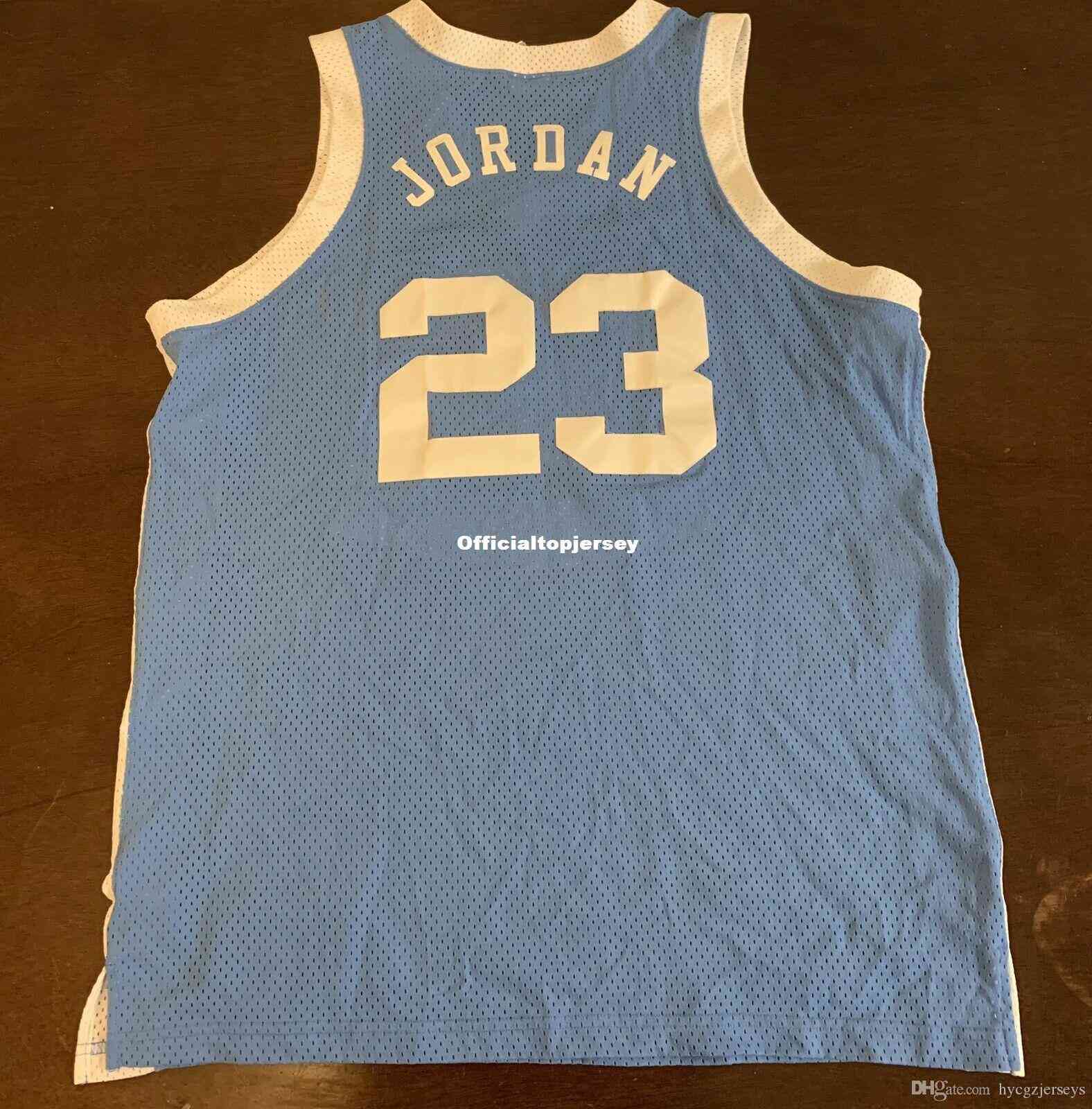 

Cheap Rare Vintage Nk UNC North Carolina Tar Heels Michael Mj #23 Vest Jersey Men -5XL.6XL shirt stitched basketball jerseys Retro NCAA, Blue