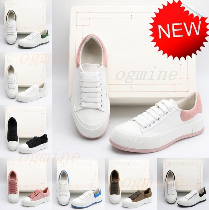 

Shoes Alexander McQueens with box Luxury new designer men women white casual shoes espadrilles flats platform oversi rOb, Black