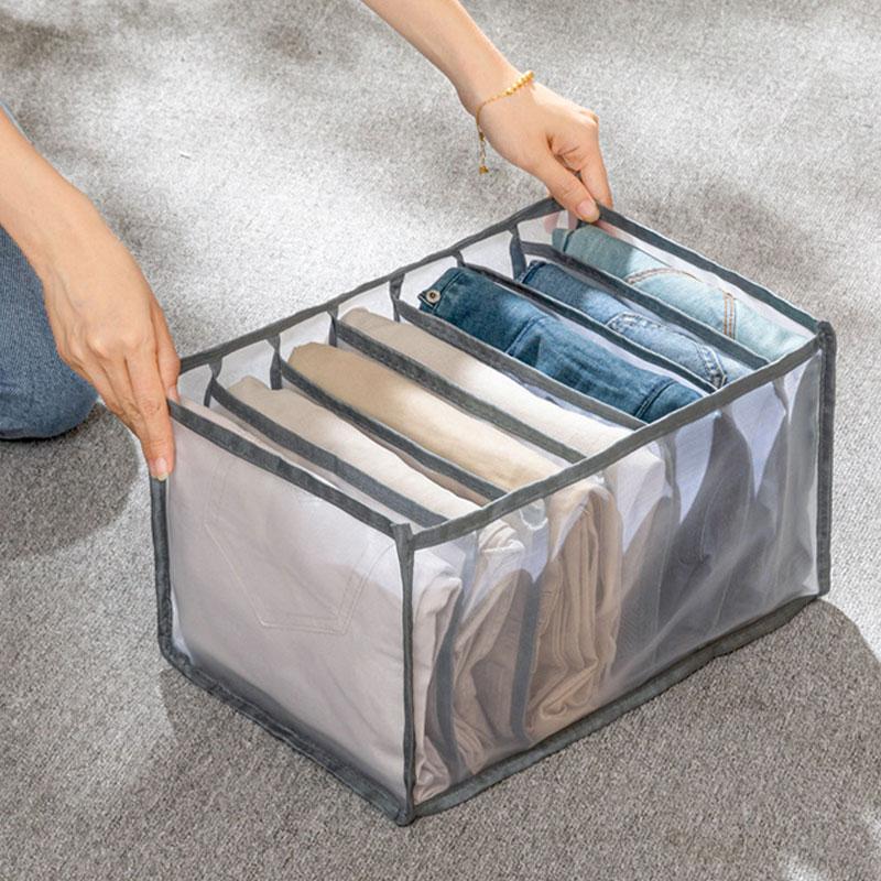 

Storage Drawers Compartment Box Closet Clothes Jeans Drawer Mesh Separation Stacking Pants Divider Can Washed Home Organizer