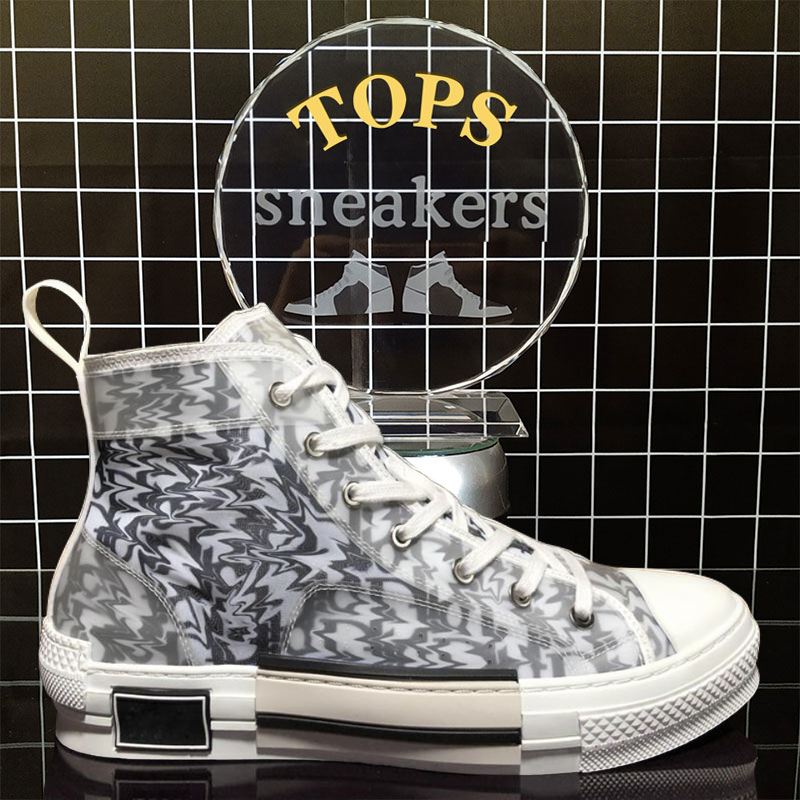 

Classic Man Casual Shoes Oblique Womens High Low Technical Fashion Leather Lace Up Canvas bee Designer Luxurys Trainer, Free gift