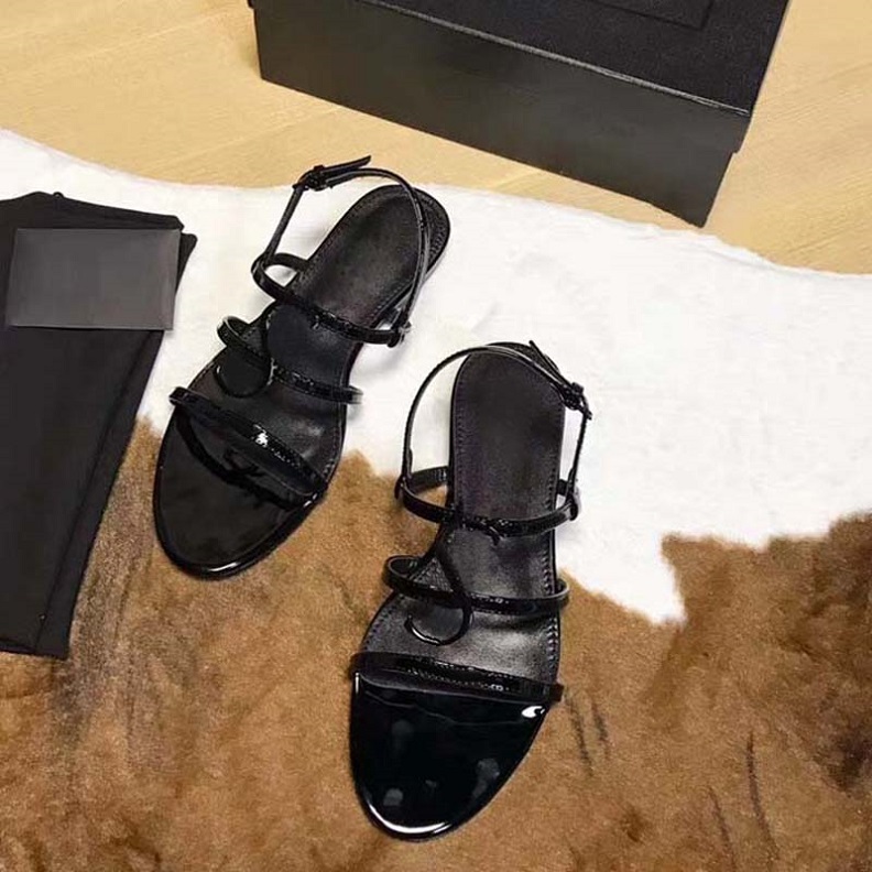 

2021 new slope with the ladies sandals summer Korean version of the comfortable fashion wild diamond rough with high-heeled high heels35-40, Black