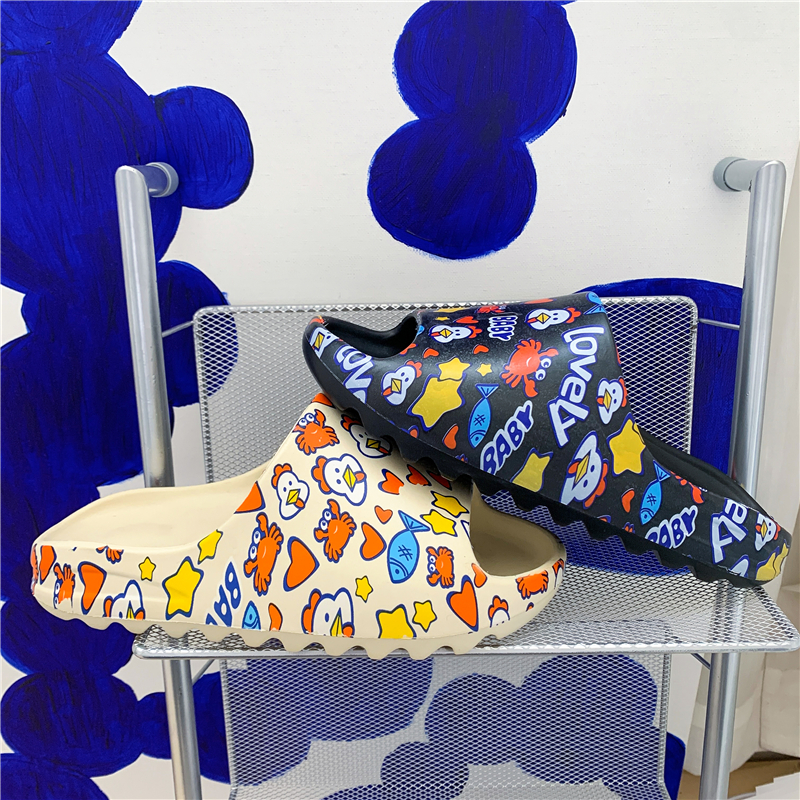 

Top quality platform slipper sandal shoes foam runner Comfortable pure core biack resin enflame orange bone west men women luxury designer slides sandals, Box