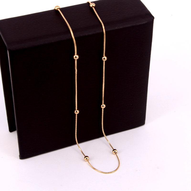 

Chains Fashion Temperament 8 Steel Ball Snake Bone Chain Clavicle Woman Necklace Jewelry For Women Gift Egirl, Silver