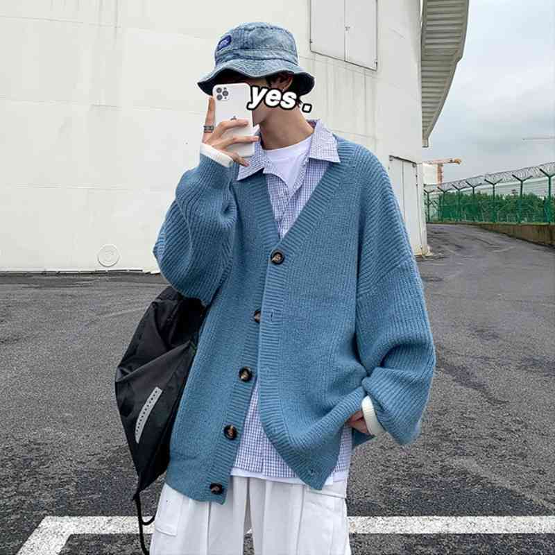 

men's jackets more recent casual clothes spring and autumn cardigan wool male fashion cashmere sweater loose solid color mesh top, Black;brown