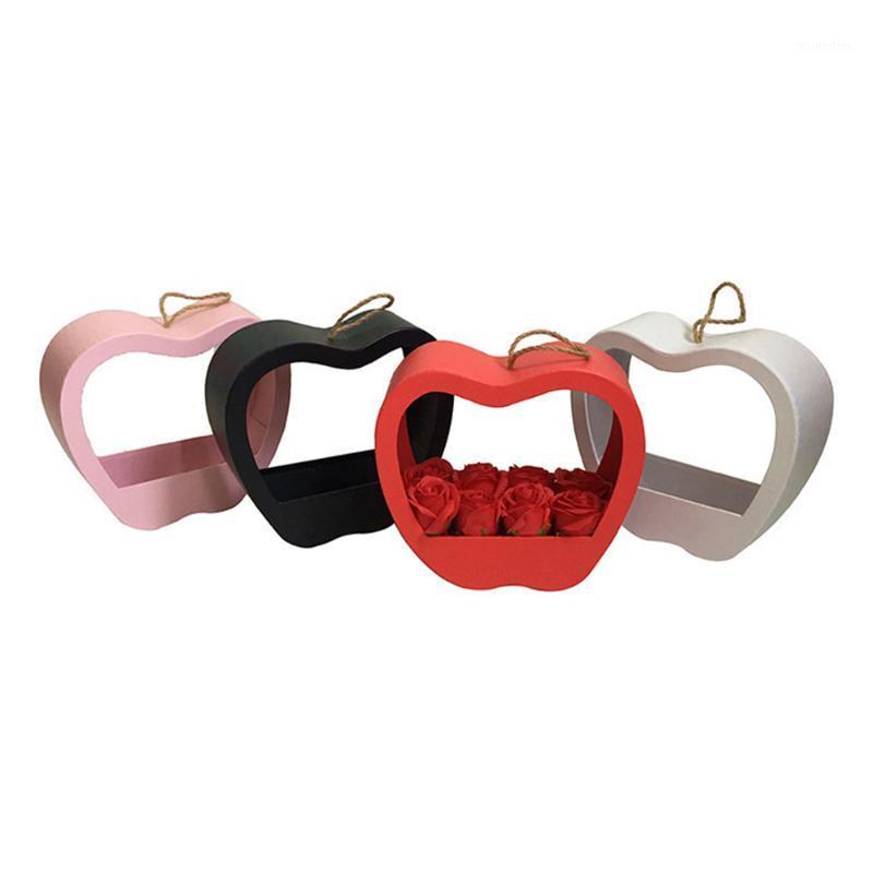 

Gift Wrap 2021 Design Portable Apple Shape Window Soap Florist Packing Box Wedding Party Decoration Mother's Day Christmas