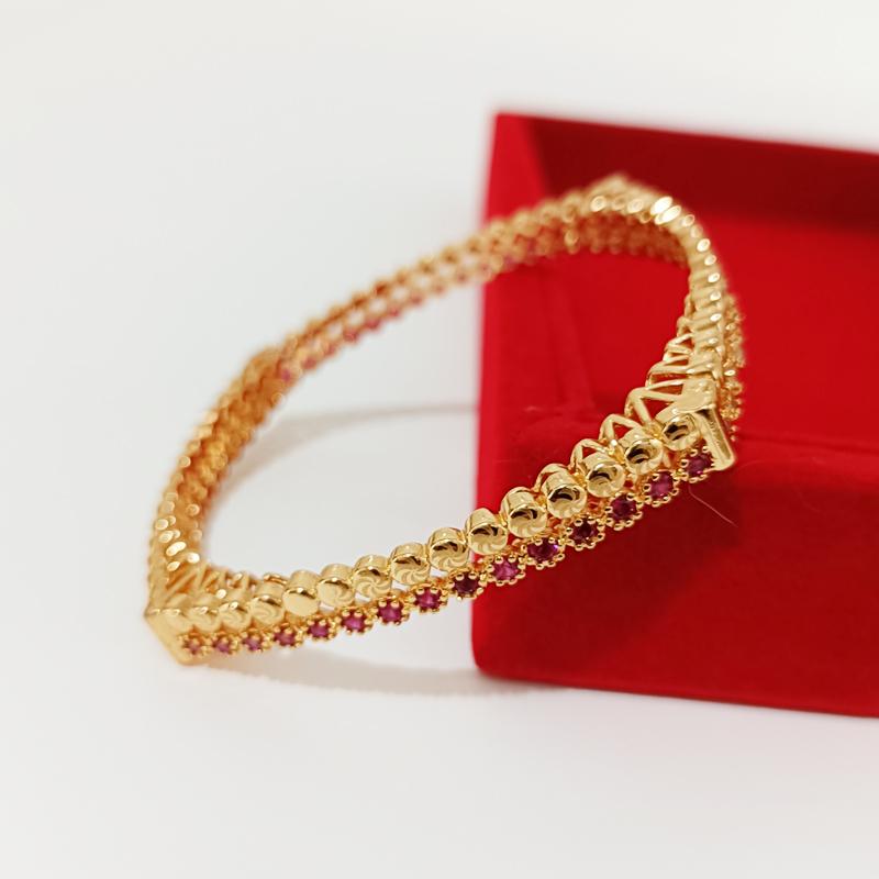 

Bangle High Quality Copper Gold Plated Bracelet With Cubic Zircon Square Rhinestone Jewelry Women's Bridal