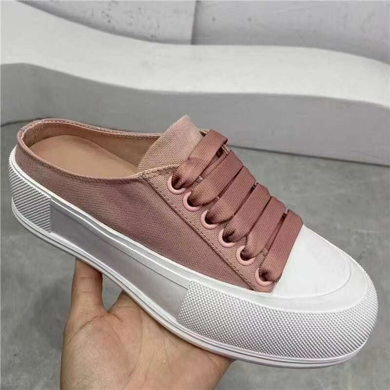

stylishbox ~ t21032402 40 BLACK/WHITE/nude canvas sandals laced slides platform mules shoes casual, Please check size before pay