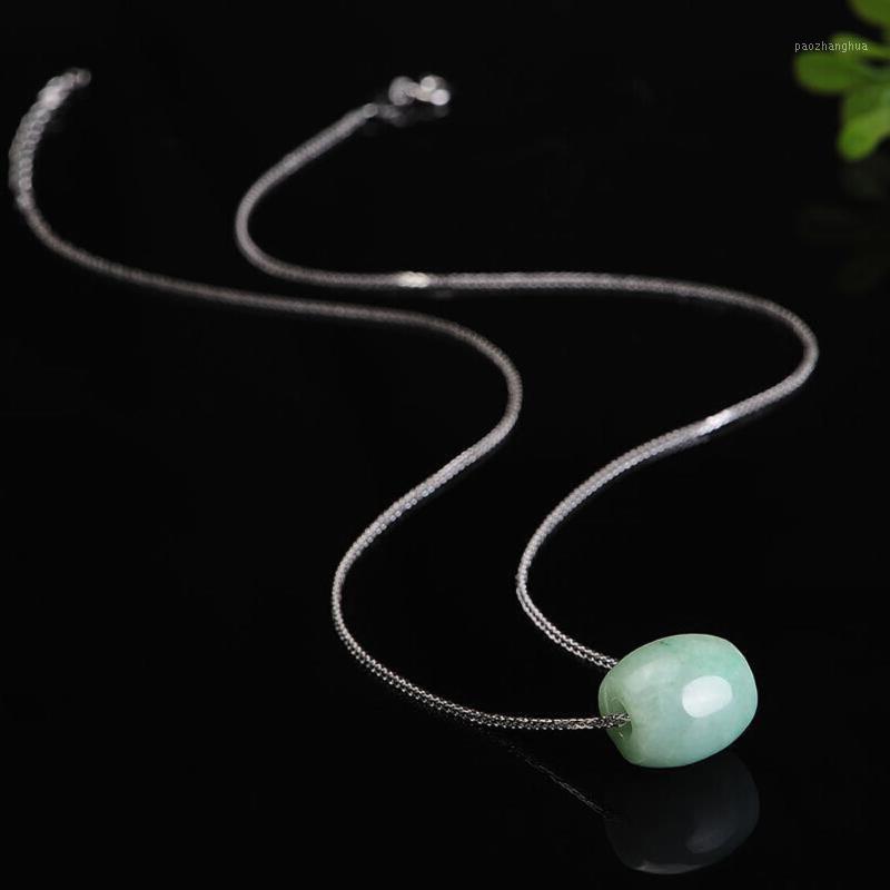 

Chains Elegant Pendant Vintage For Girls Wedding Neck Jewelry Beaded Korean Jade Necklace Woman Clavicle Choker, Silver